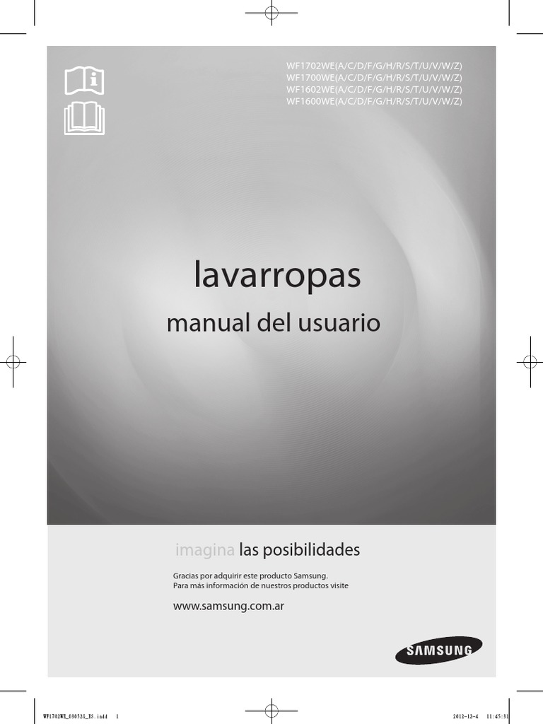 Lavarropas 7kg WF1702WECU-XBG PDF | PDF | tomas de corriente alterna | Lavadora