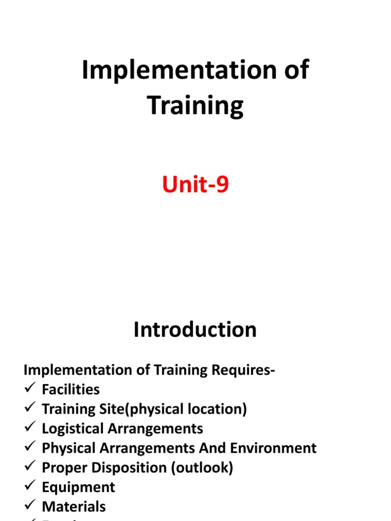 Training Implementation Checklist Guide | PDF | Employment | Resource