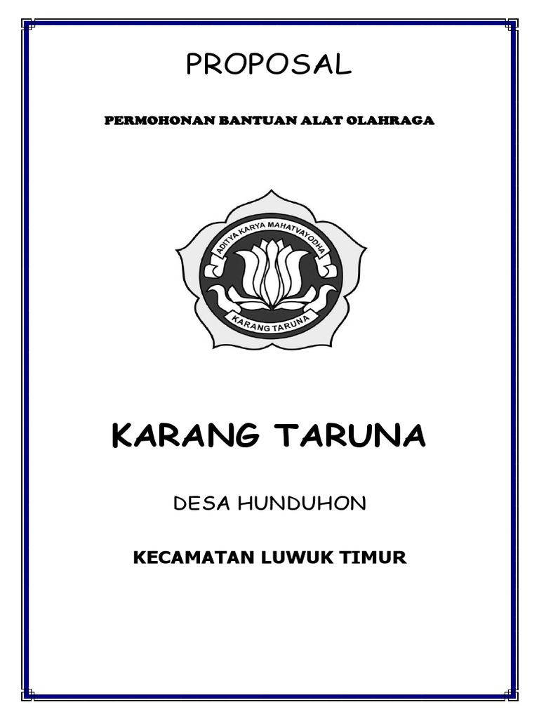 Proposal Bantuan Alat Olah Raga