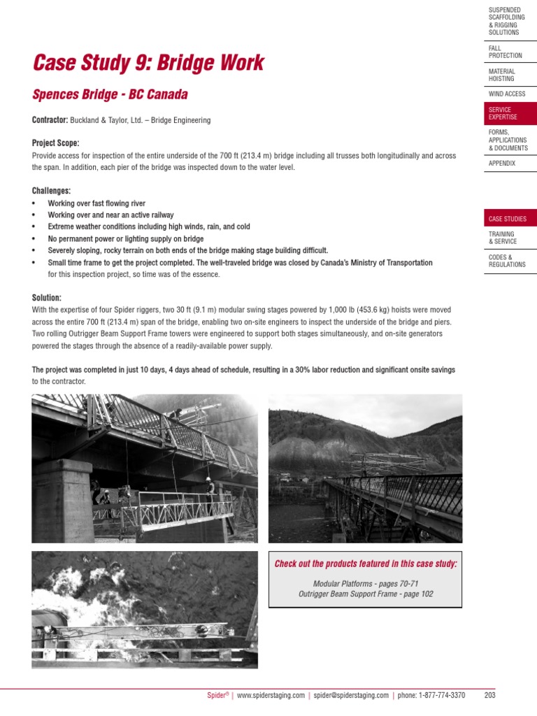 Case Study 9: Bridge Work: Spences Bridge - BC Canada | PDF | Bridge ...
