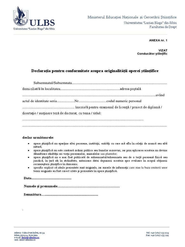 Declaratie Conformitate