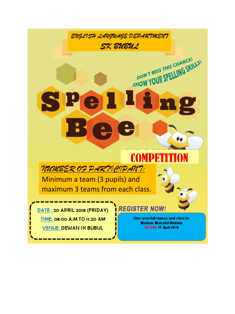 Poster Spelling Bee Competition