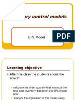 Inventory Control Models: EPL Model