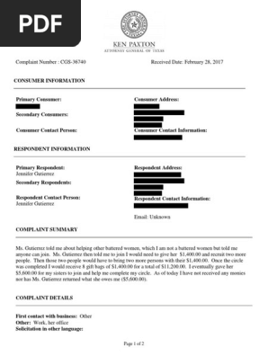 Pyramid scheme complaints filed against Jennifer Gutierrez-Antuna, Aimee Silva