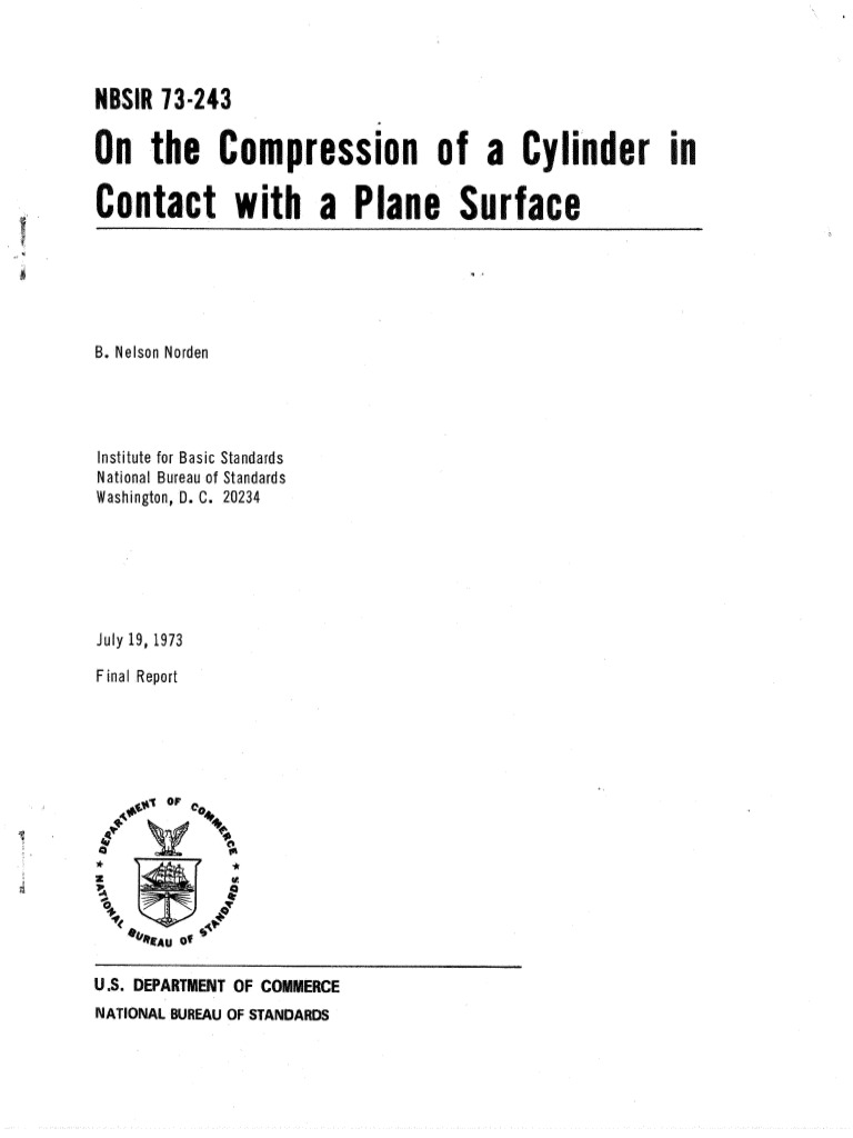 Cylinder Compression on Plane Surface | PDF | Ellipse | Stress (Mechanics)