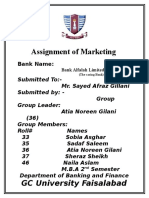 Assignment of Marketing: GC University Faisalabad