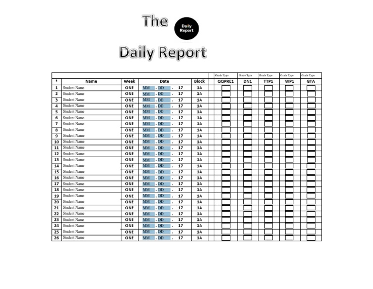 1a - The Daily Report Week One | PDF