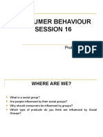 Consumer Behaviour Session 16: Prof. Rajiv Vohra