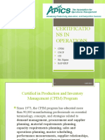 Certification Options in Operations Management