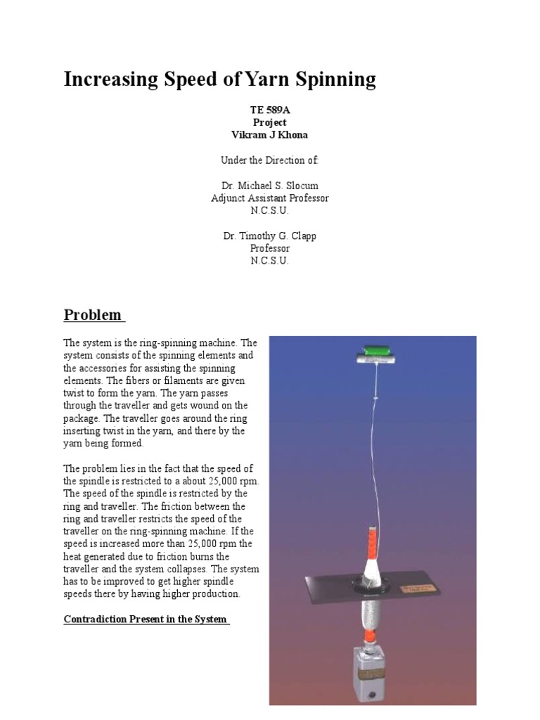 Enhancing Ring-Spinning Machine Speed | PDF | Textiles | Spinning ...