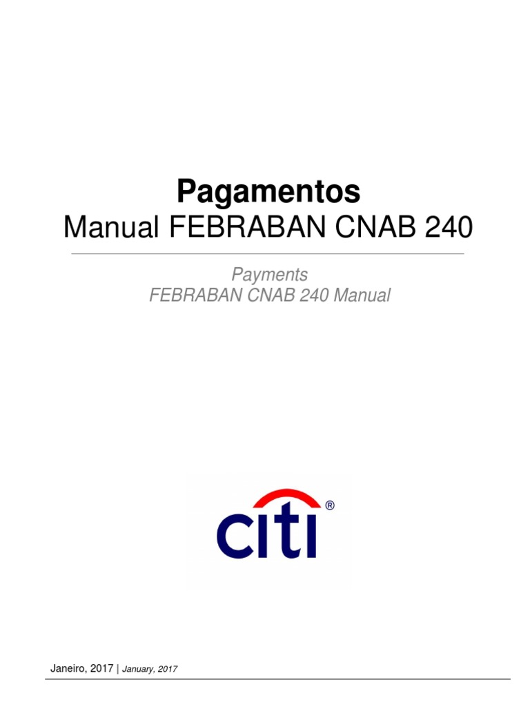 Manual FEBRABAN CNAB 240 | PDF | Serviços financeiros | Bancos