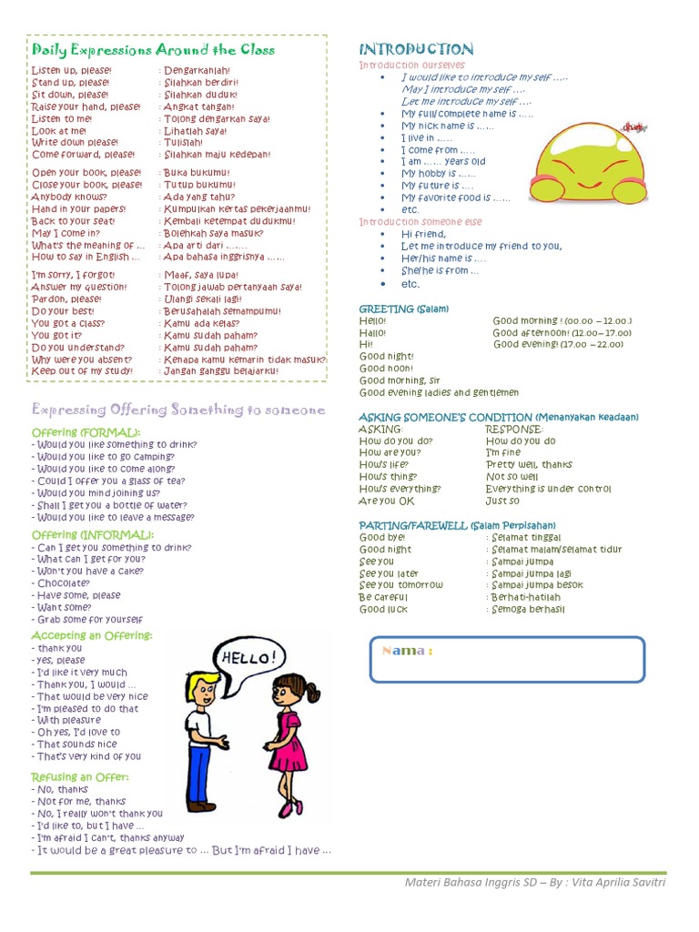 Materi B Inggris Kelas 5 Sem 1 Pdf Pdf