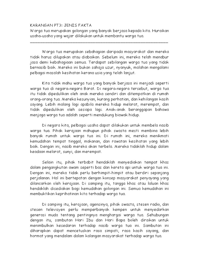 Karangan Pt3 Warga Tua Pdf