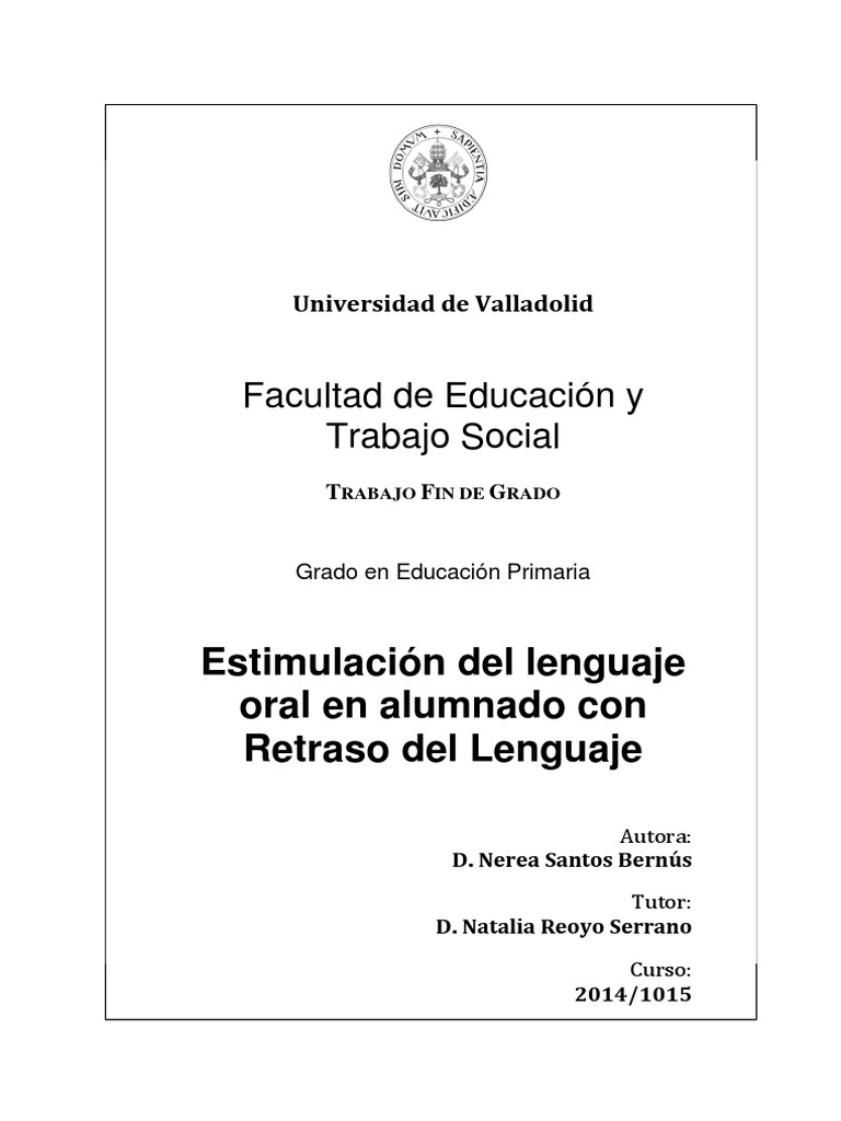 Estimulacion Del Lenguaje Oral | PDF | Aquisición de idioma | Maestros