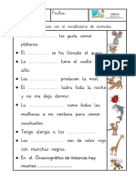 Comprensión Lectora de Frases Animales1 PDF
