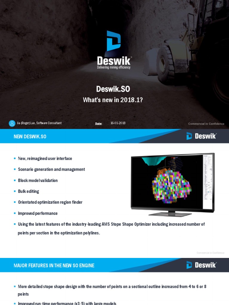 Deswik.SO 2018.1 Features Overview | PDF | Shape | Fault (Geology)