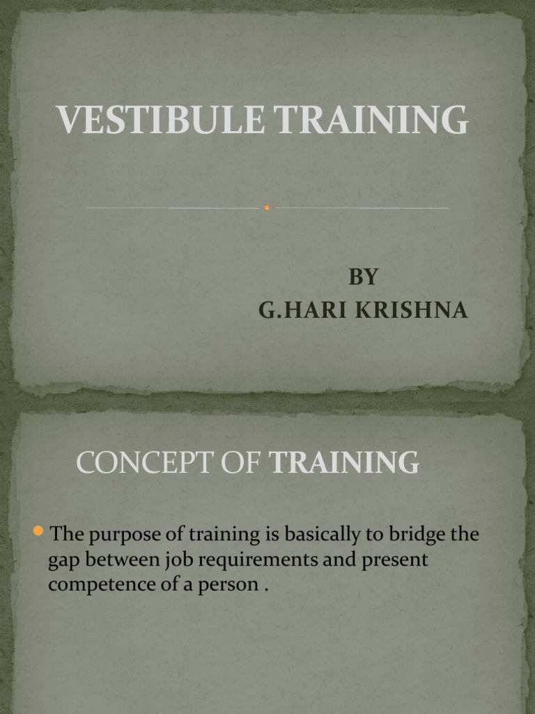 Vestibule Training BY G.Hari Krishna PDF