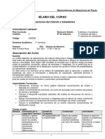 Sílabo - Aplicaciones de Cálculo y Estadistica (Planta.c-D)