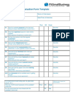 Simple Interview Evaluation Form Template