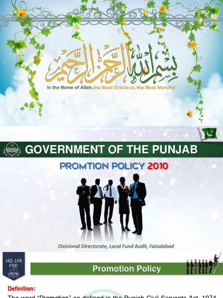 Promotion Policy 2010 PDF Civil Service Public Sphere