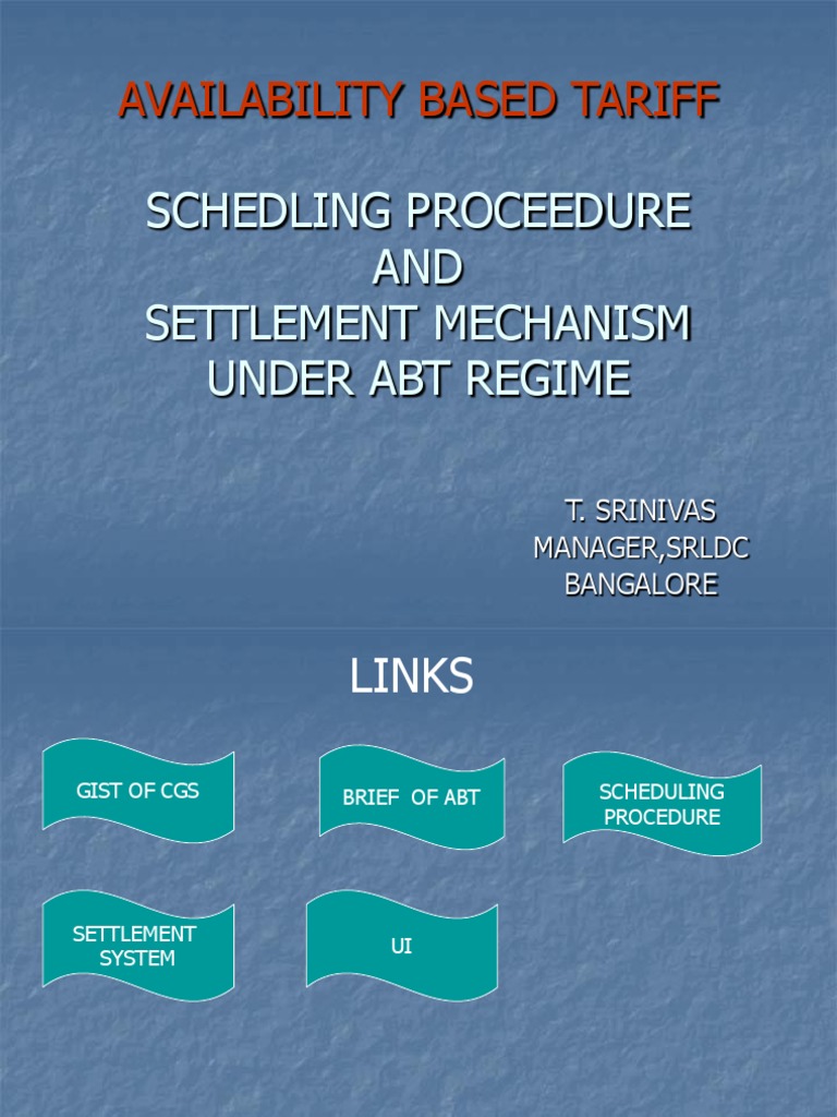 ABT Scheduling & Settlement Guide | PDF | Physical Universe | Nature