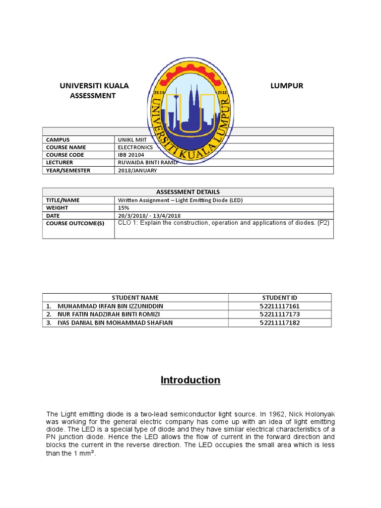 LED Technology Overview and Applications | PDF | Light Emitting Diode ...