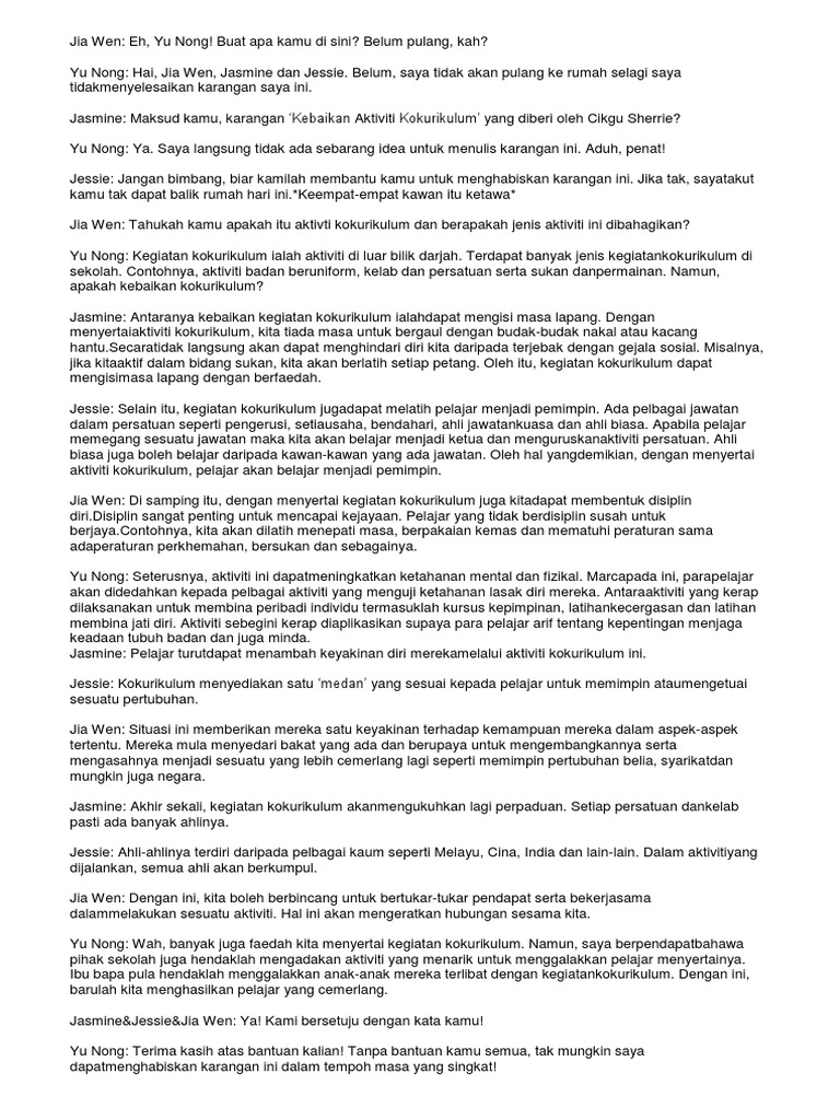 Kebaikan Menyertai Kokurikulum Pdf