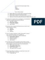 Evidence types and principles MCQ