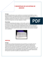 Ventajas y Desventajas de Los Sistema de Archivo