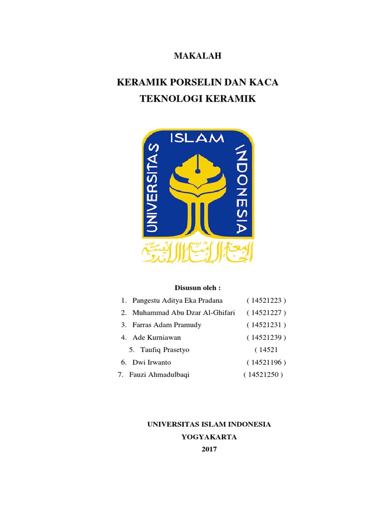 Makalah Keramik Porselin Dan Kaca Uii Pangestu Aditya