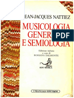 J.J.nattiez, Musicologia Generale e Semiologia 1