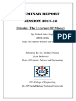 Bitcoin: The Internet of Money Seminar Report