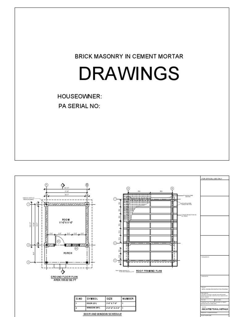 Drawings: Brick Masonry in Cement Mortar | PDF | Masonry | Brick