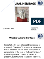 Cultural Heritage: Tangible and Intangible