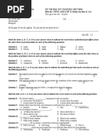 Thời gian làm bài: 60 phút: Kỳ Thi Học Kỳ I Năm Học 2017-2018