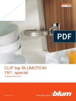 Clip Top Blumotion 110°, Special: Technical Data Sheet