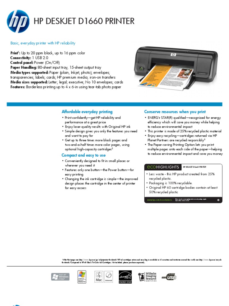 hp deskjet d1660 Printer 64 Bit Computing