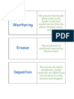 Matching Weathering Erosion Deposition