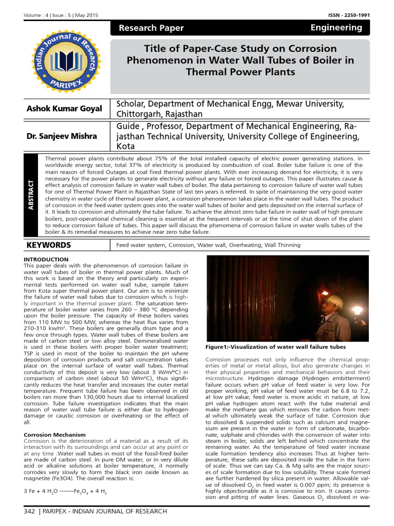 Corrosion in Boiler Water Wall Tubes | PDF | Corrosion | Boiler