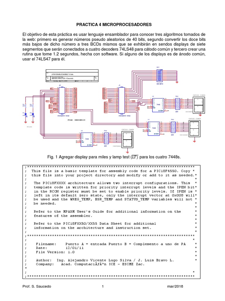 Practica 4 Microprocesadores Pdf Electrónica Ingeniería Informática
