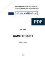 COMENIUS UNIVERSITY OF BRATISLAVA FACULTY OF MATHEMATICS GAME THEORY LECTURE NOTES