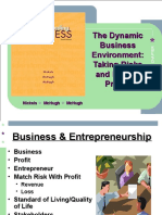 The Dynamic Business Environment: Taking Risks and Making Profits
