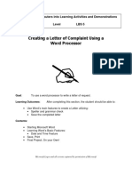 Creating A Letter of Complaint Using A Word Processor