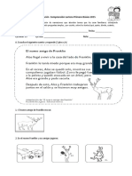 Evaluación Comprensión Lectora Primero Básico 2015 Octubre