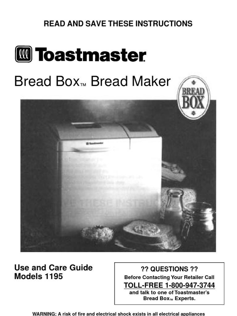 Toastmaster Breadbox Model 1195 | Flour | Breads