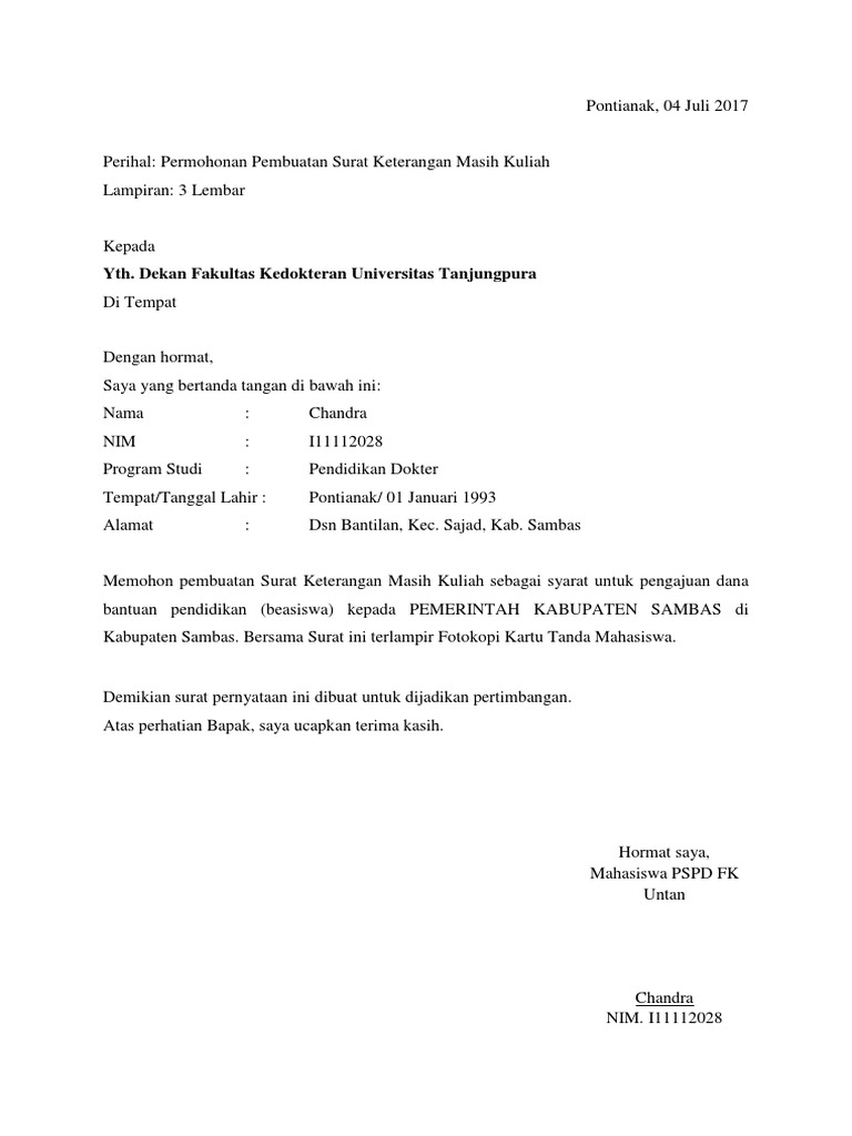 Surat Permohonan Aktif Kuliah (1)