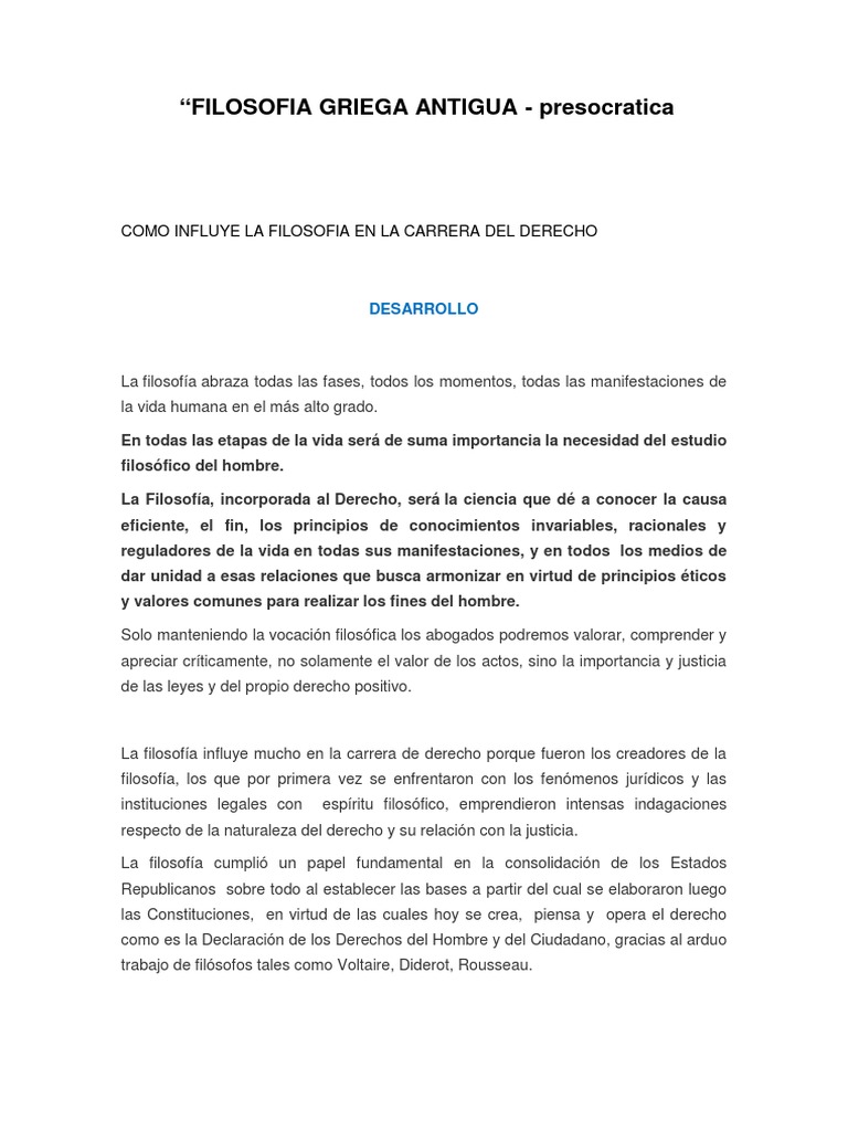 FILOSOFIA Griega Etapa Presocratica