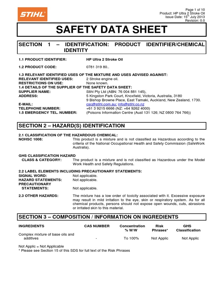 Hp Ultra 2cycle Engine Oil Sds informacionpublica.svet.gob.gt
