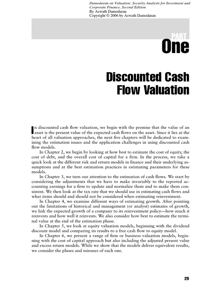 Discounted Cash Flow Valuation: by Aswath Damodaran | PDF | Cost Of ...