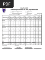 School Form 6 (SF6) Summarized Report On Promotion and Learning Progress & Achievement